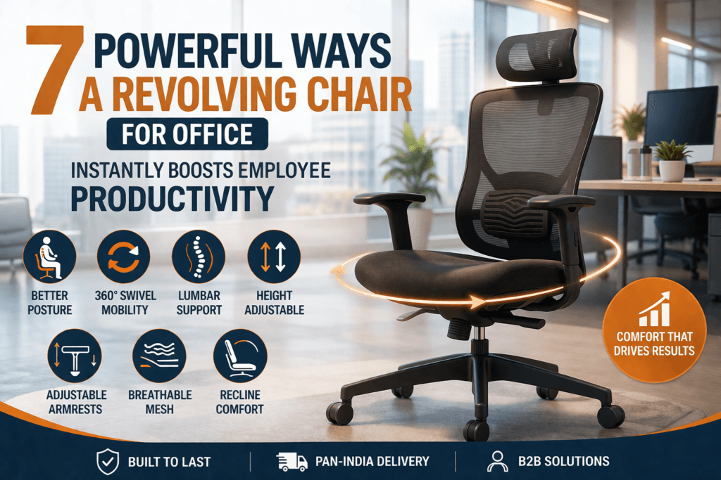 revolving chair for office long work hours productivity