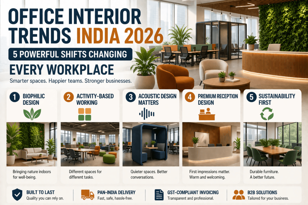 office interior trends India 2026 modern workplace design